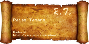 Reiss Tamara névjegykártya